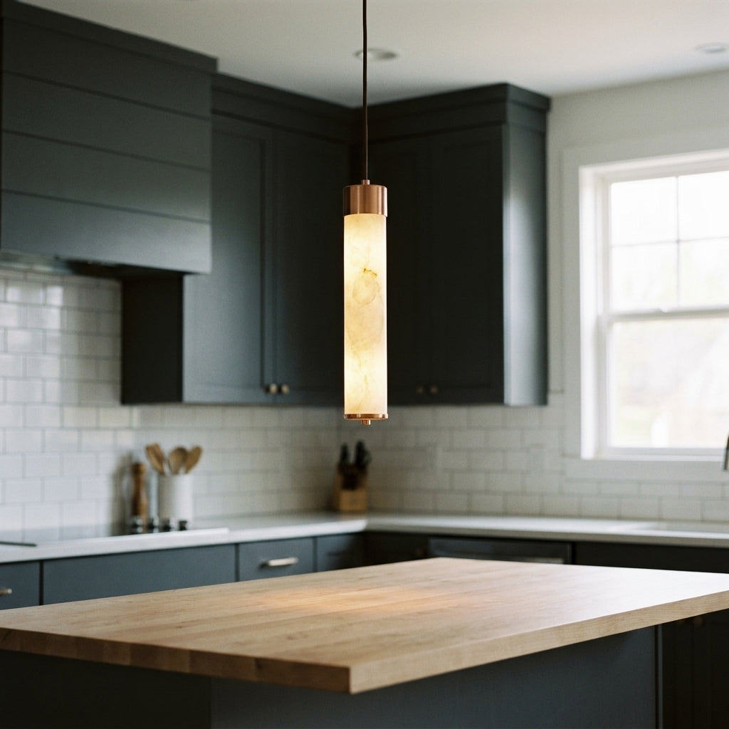 Araco Lumière Frozen Kova natural alabaster pendant light, alternate view