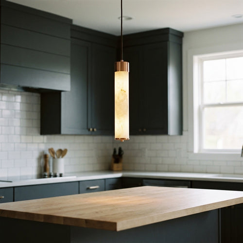 Araco Lumière Frozen Kova natural alabaster pendant light, alternate view