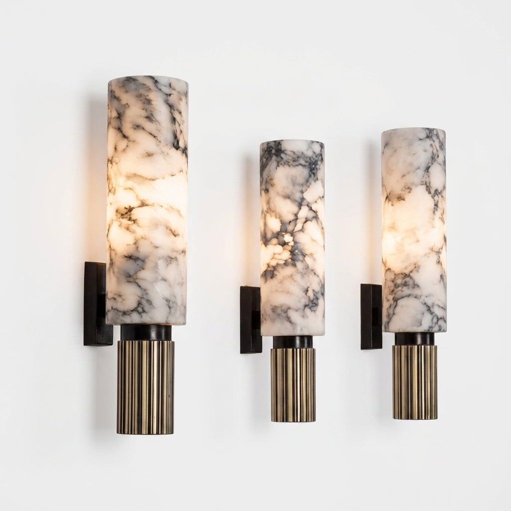 Araco Lumière Frozen Flux natural alabaster wall light