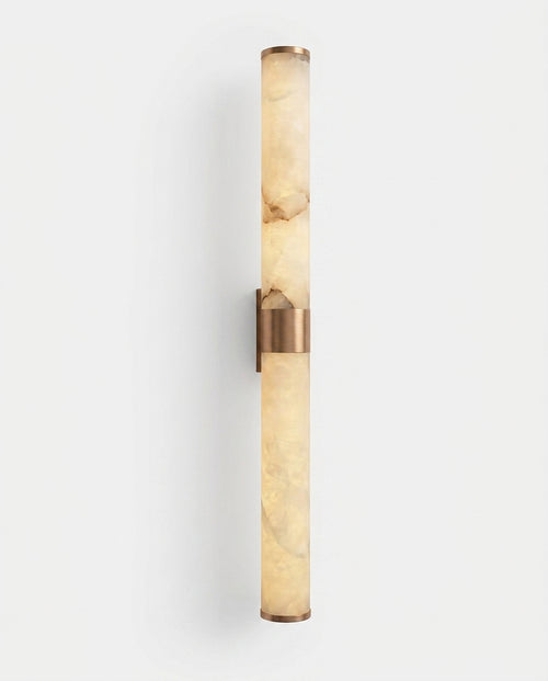 Araco Lumière Frozen Halo natural alabaster wall light, slender vertical column