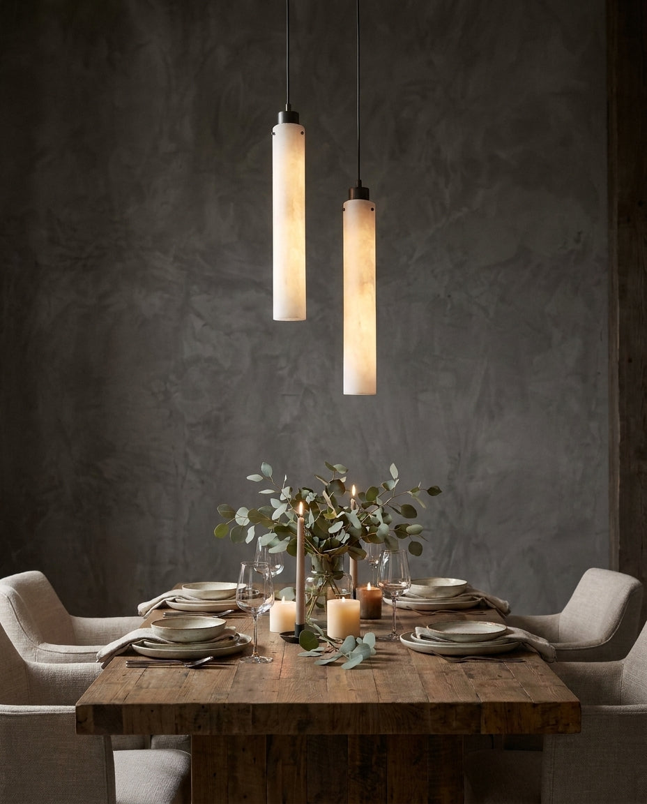 Araco Lumière Frozen Cove natural alabaster pendant light, alternate view