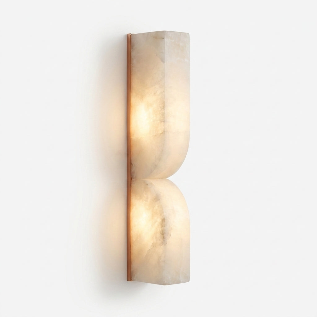 Araco Lumière Frozen Solis slim vertical natural alabaster wall light