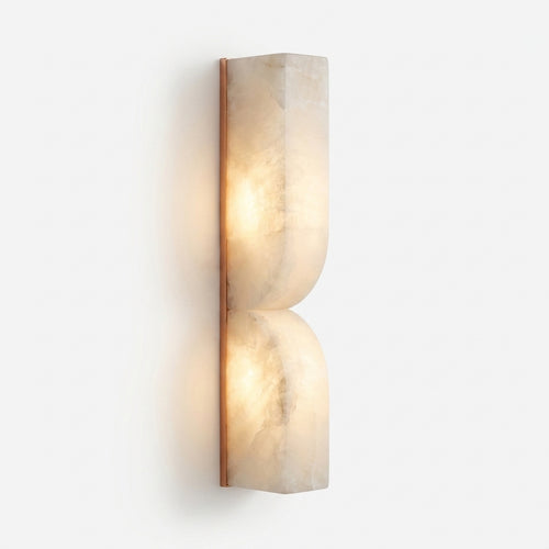 Araco Lumière Frozen Solis slim vertical natural alabaster wall light