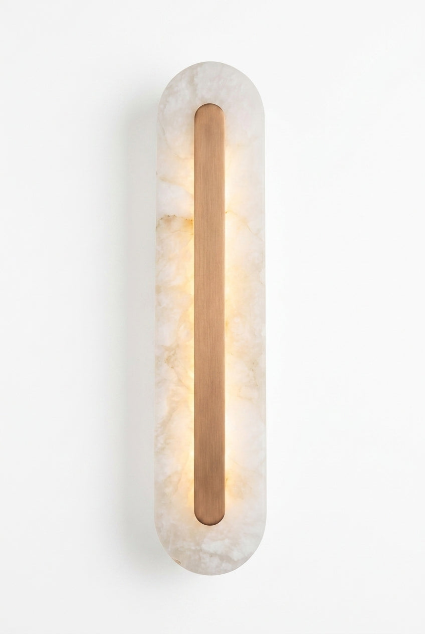 Araco Lumière Frozen Rise vertical natural alabaster wall light