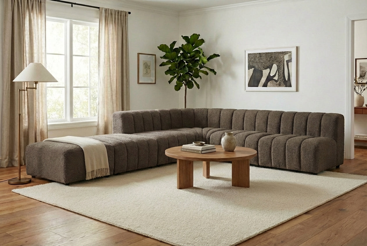 Araco Atelier Leo corner sofa in Porcini fabric