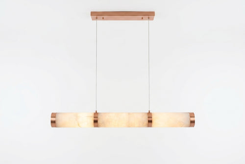 Araco Lumière Frozen Fold long linear natural alabaster pendant light