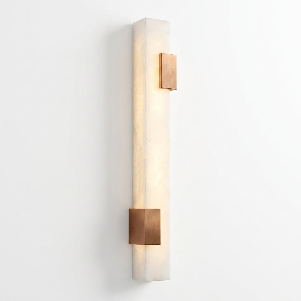 Araco Lumière Frozen Prism tall natural alabaster bar wall light