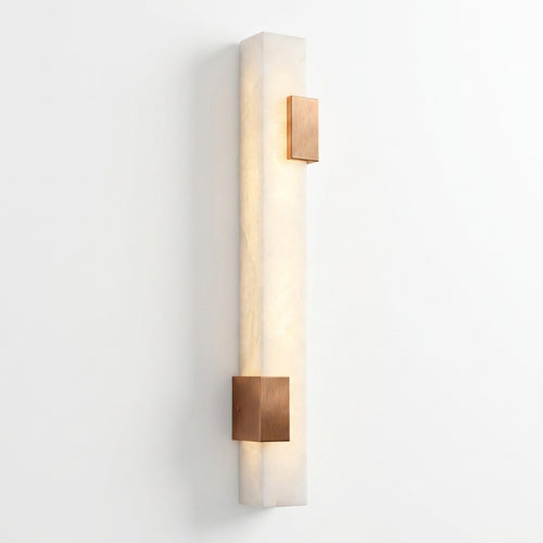 Araco Lumière Frozen Prism tall natural alabaster bar wall light