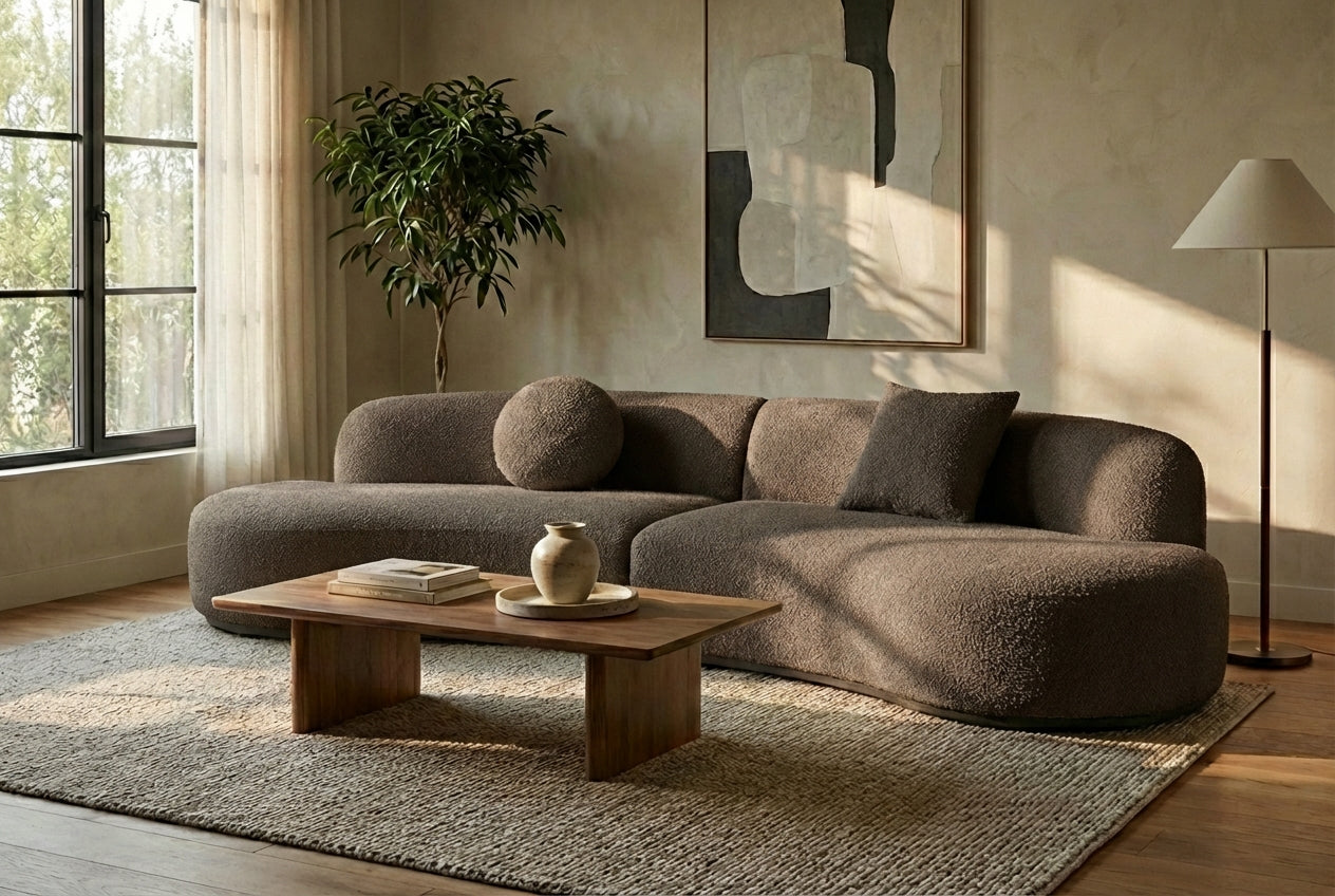 Araco Atelier Coco 4 seater sofa in Porcini fabric