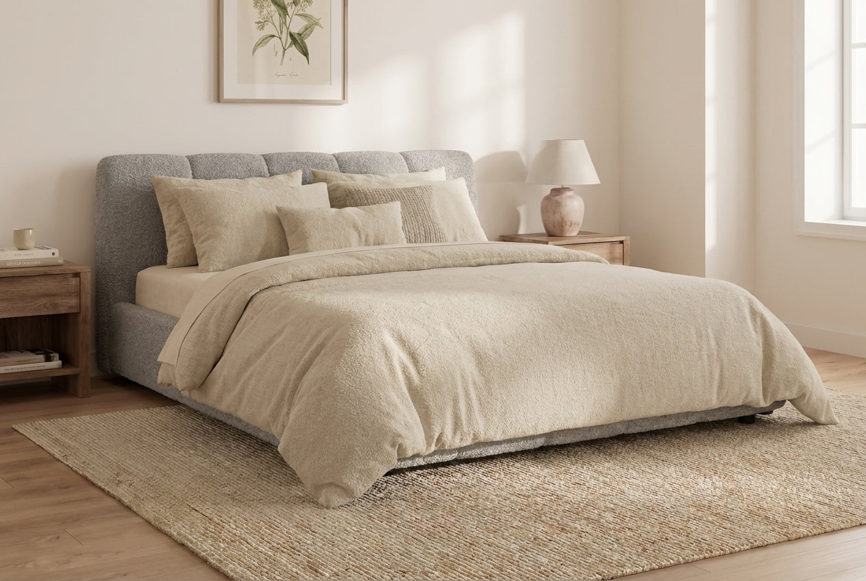 Araco Atelier Nocta upholstered bed in Mistral fabric