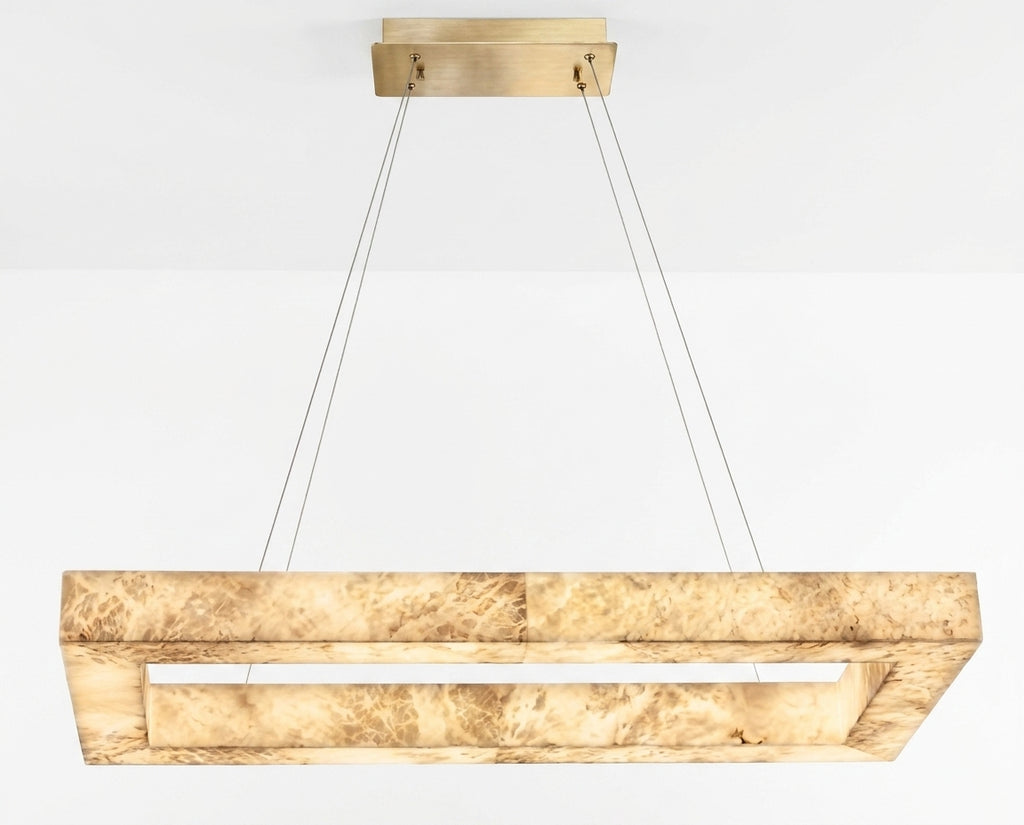 Araco Lumière Frozen Rove wide-format natural alabaster pendant light