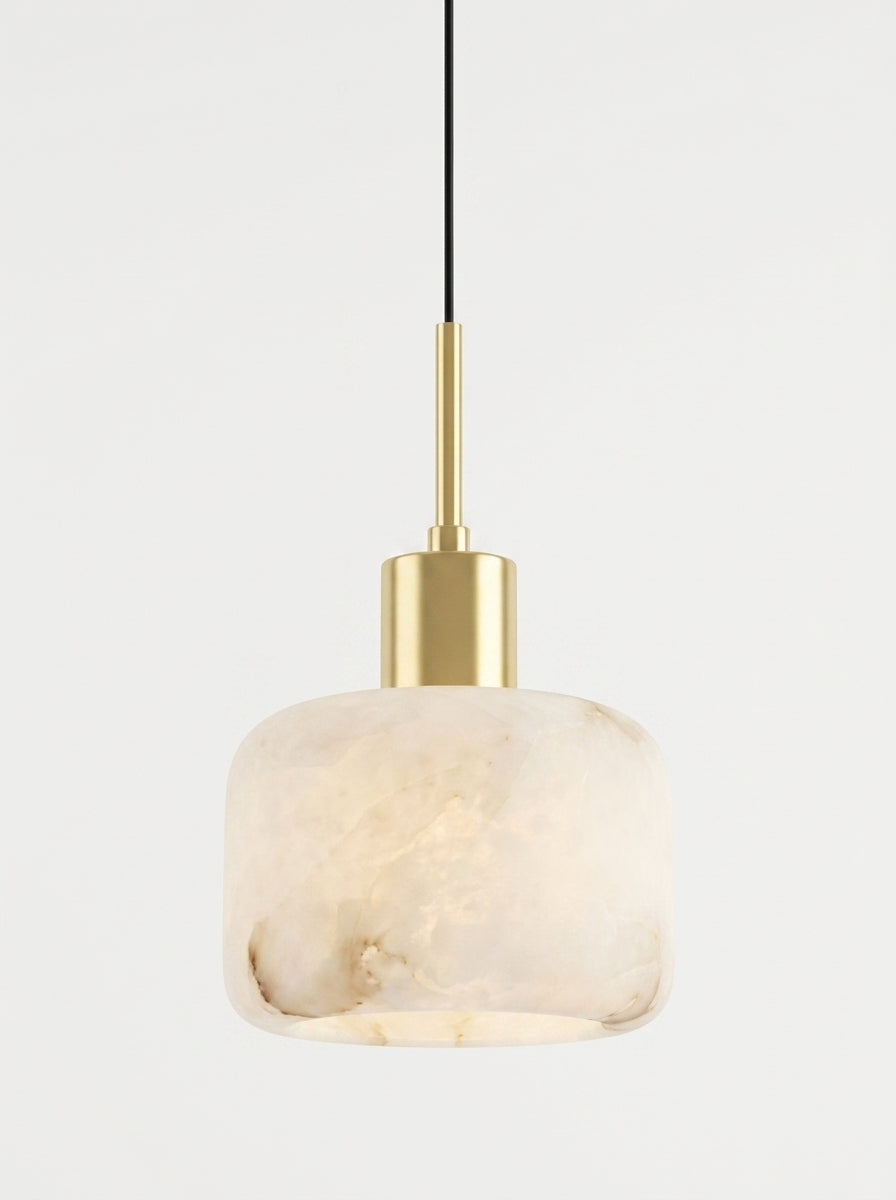 Araco Lumière Frozen Tova rounded natural alabaster pendant light