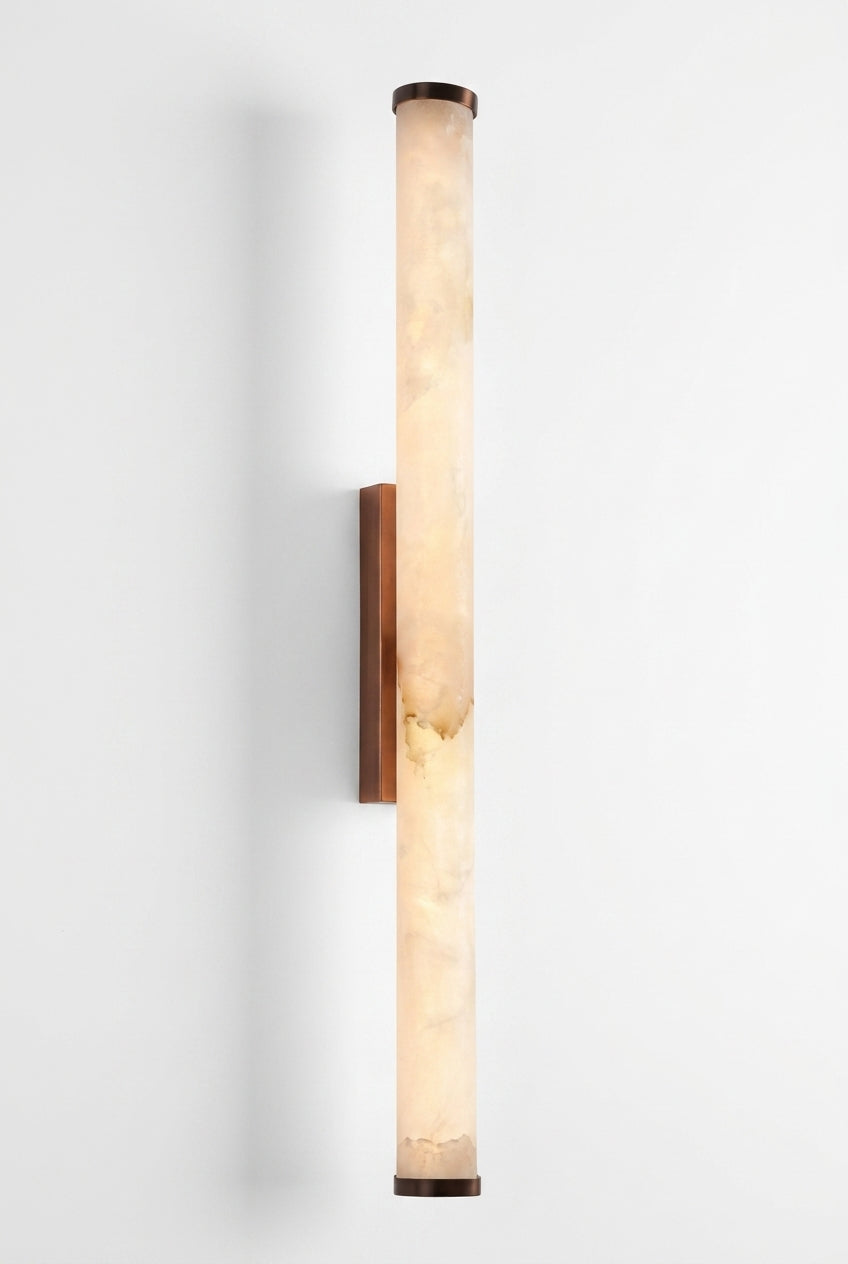 Araco Lumière Frozen Aura cylindrical natural alabaster wall light column