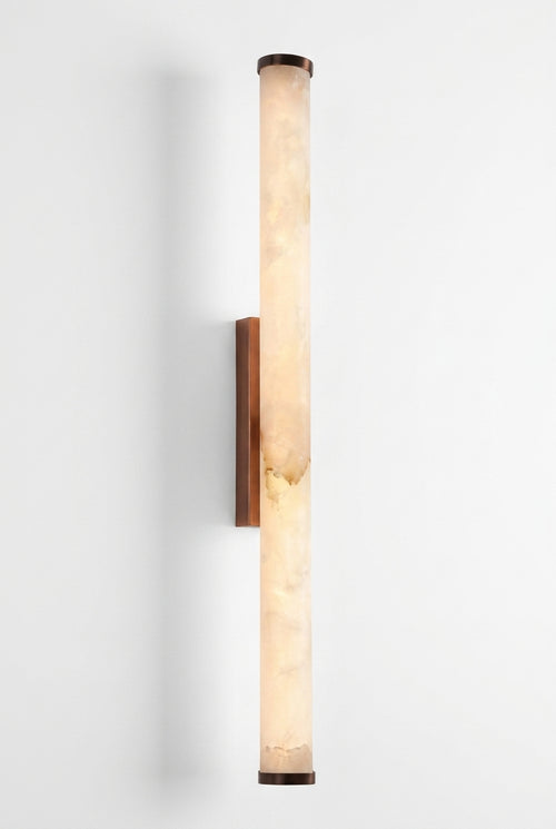 Araco Lumière Frozen Aura cylindrical natural alabaster wall light column