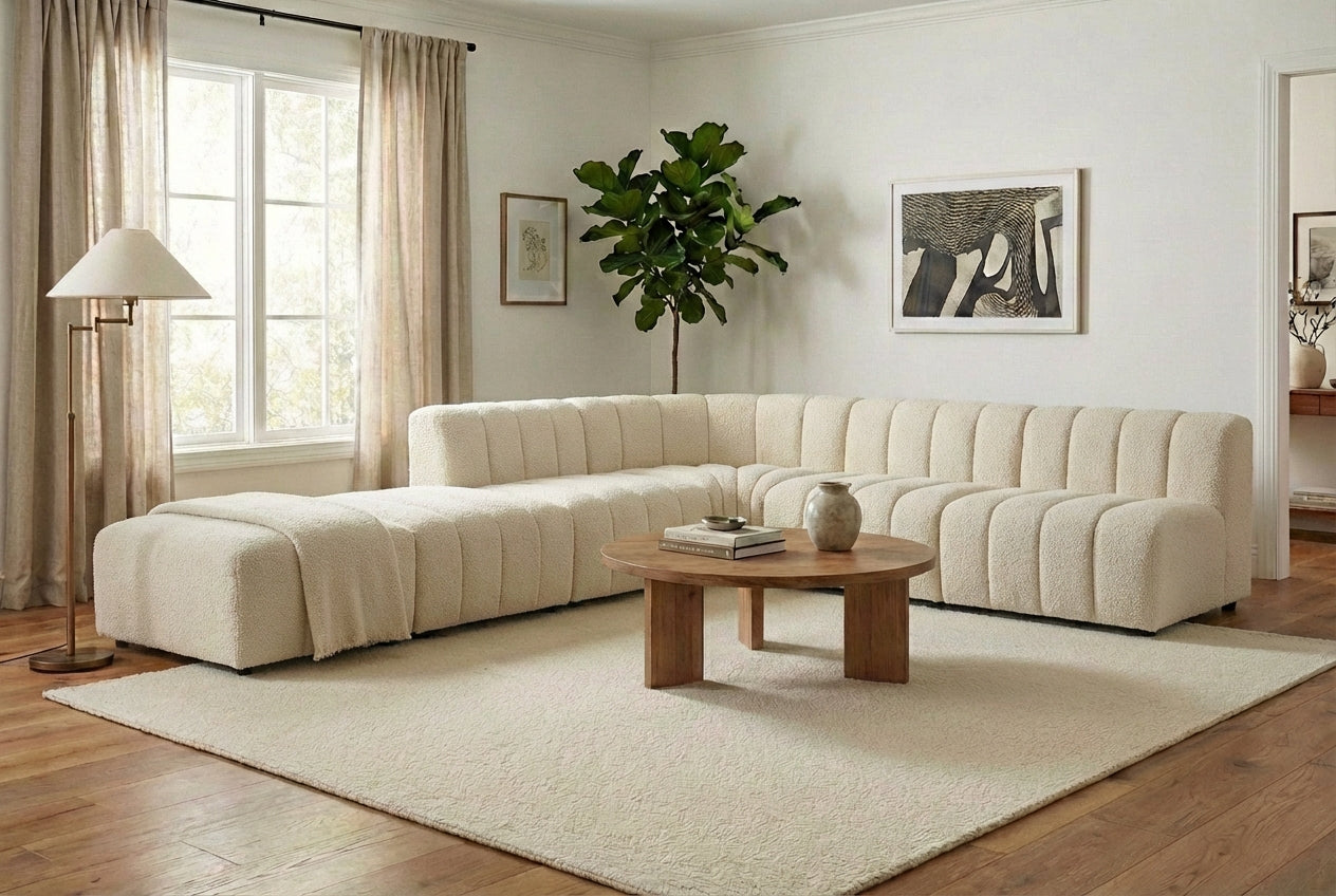 Araco Atelier Leo corner sofa in Vanilla fabric
