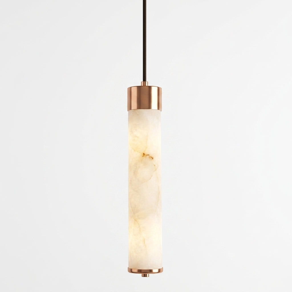 Araco Lumière Frozen Kova slim natural alabaster pendant light column