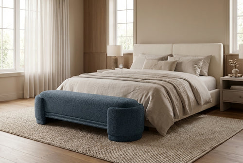 Araco Atelier Luma upholstered bench in Spindle fabric
