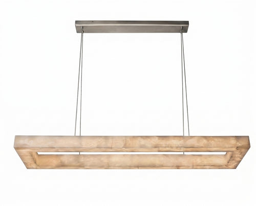 Araco Lumière Frozen Solstice statement linear natural alabaster pendant light