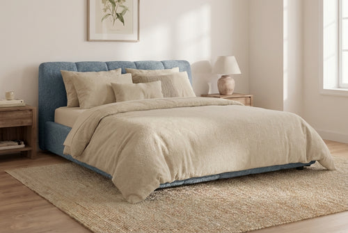 Araco Atelier Nocta upholstered bed in Spindle fabric