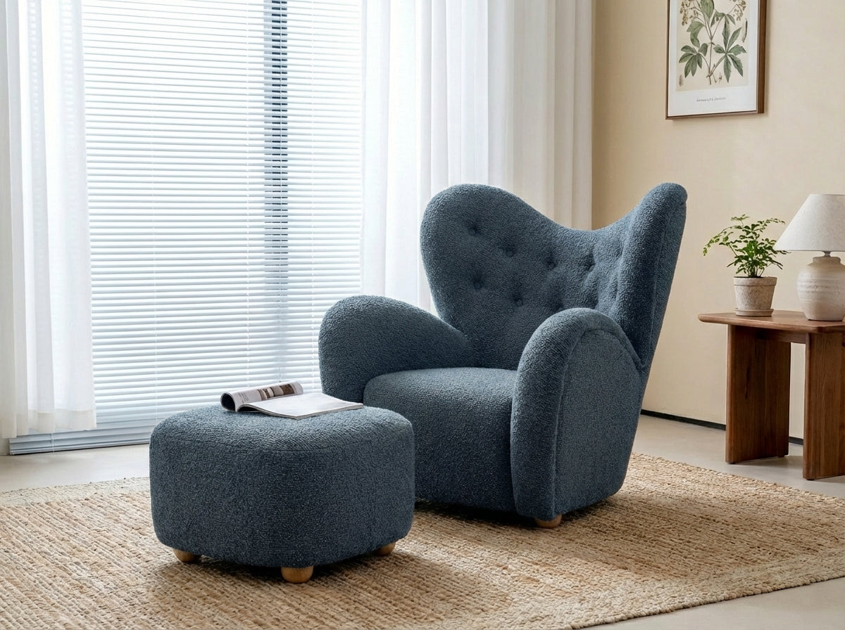 Araco Atelier Teddy armchair in Spindle fabric
