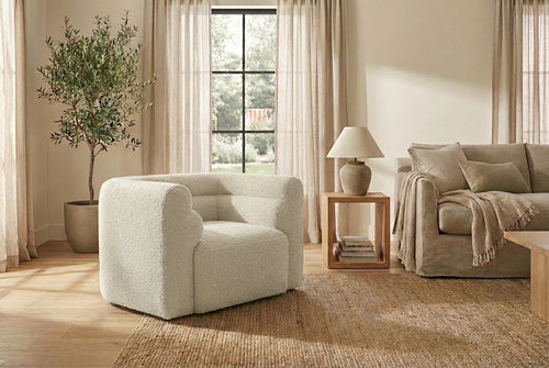 Araco Atelier Bear armchair in Vanilla fabric