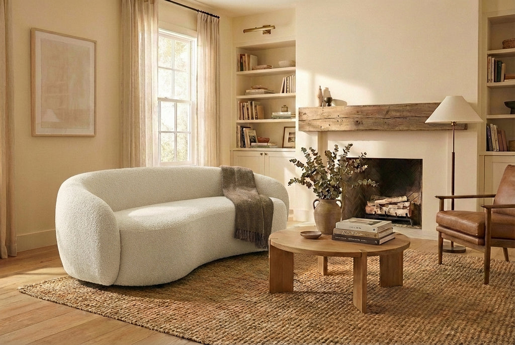 Araco Atelier Noah 2 seater sofa in Vanilla fabric