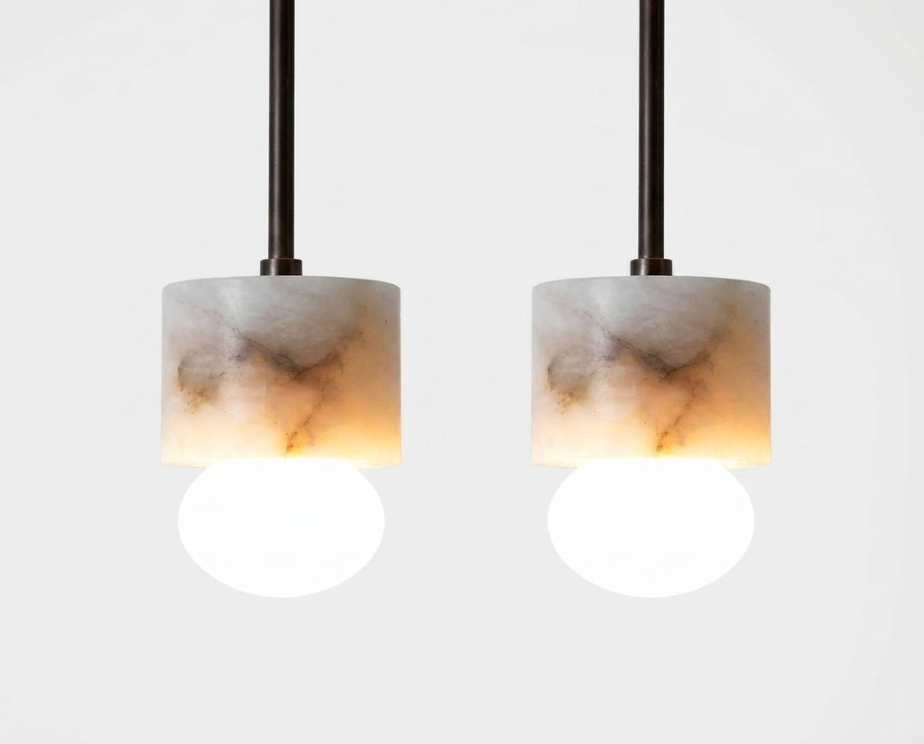 Araco Lumière Frozen Sora compact natural alabaster LED pendant light