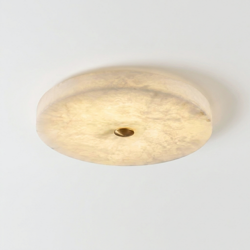 Araco Lumière Frozen Juno flush natural alabaster LED ceiling light