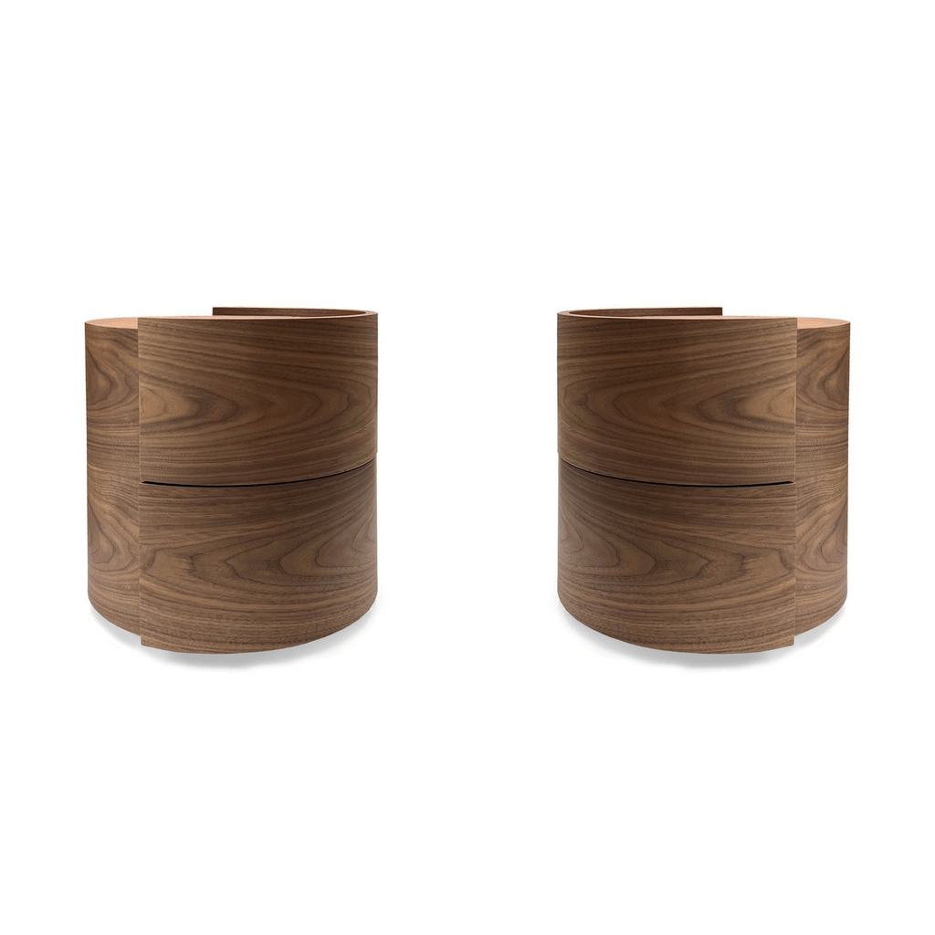 Tommy Franks Dexter walnut bedside tables, alternate view