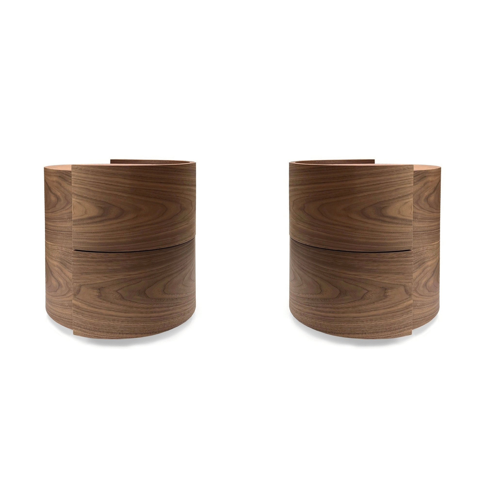 Tommy Franks Dexter walnut bedside tables, alternate view
