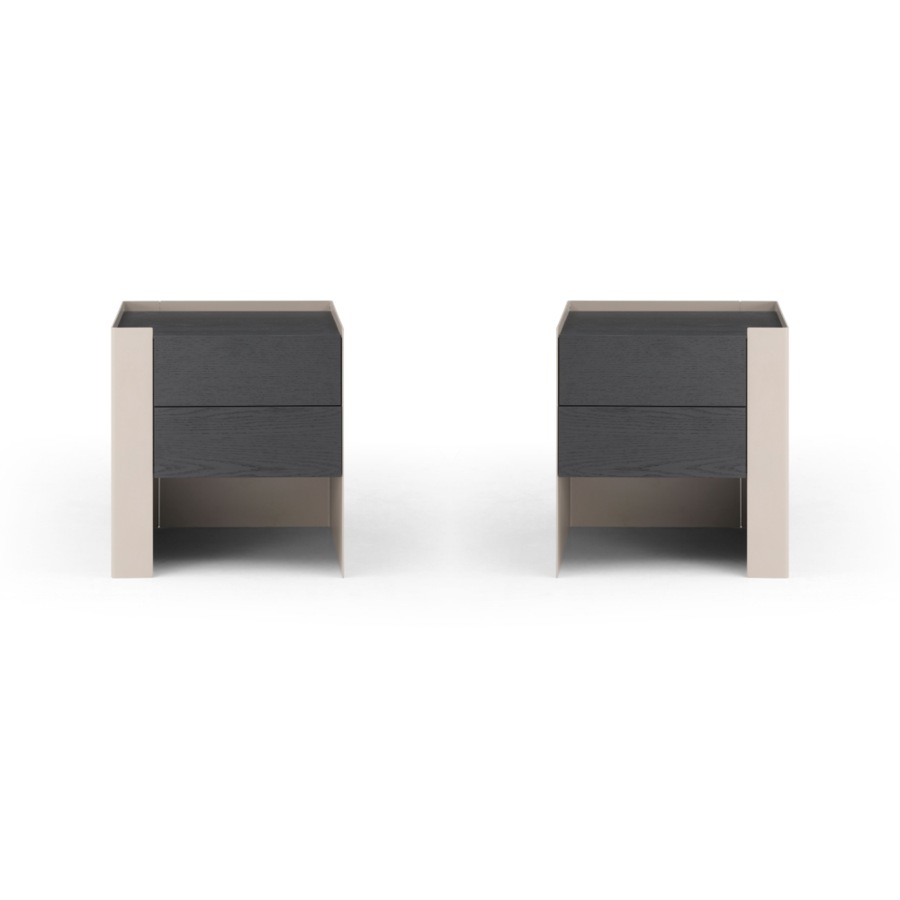 Tommy Franks Tunica taupe bedside tables, alternate view