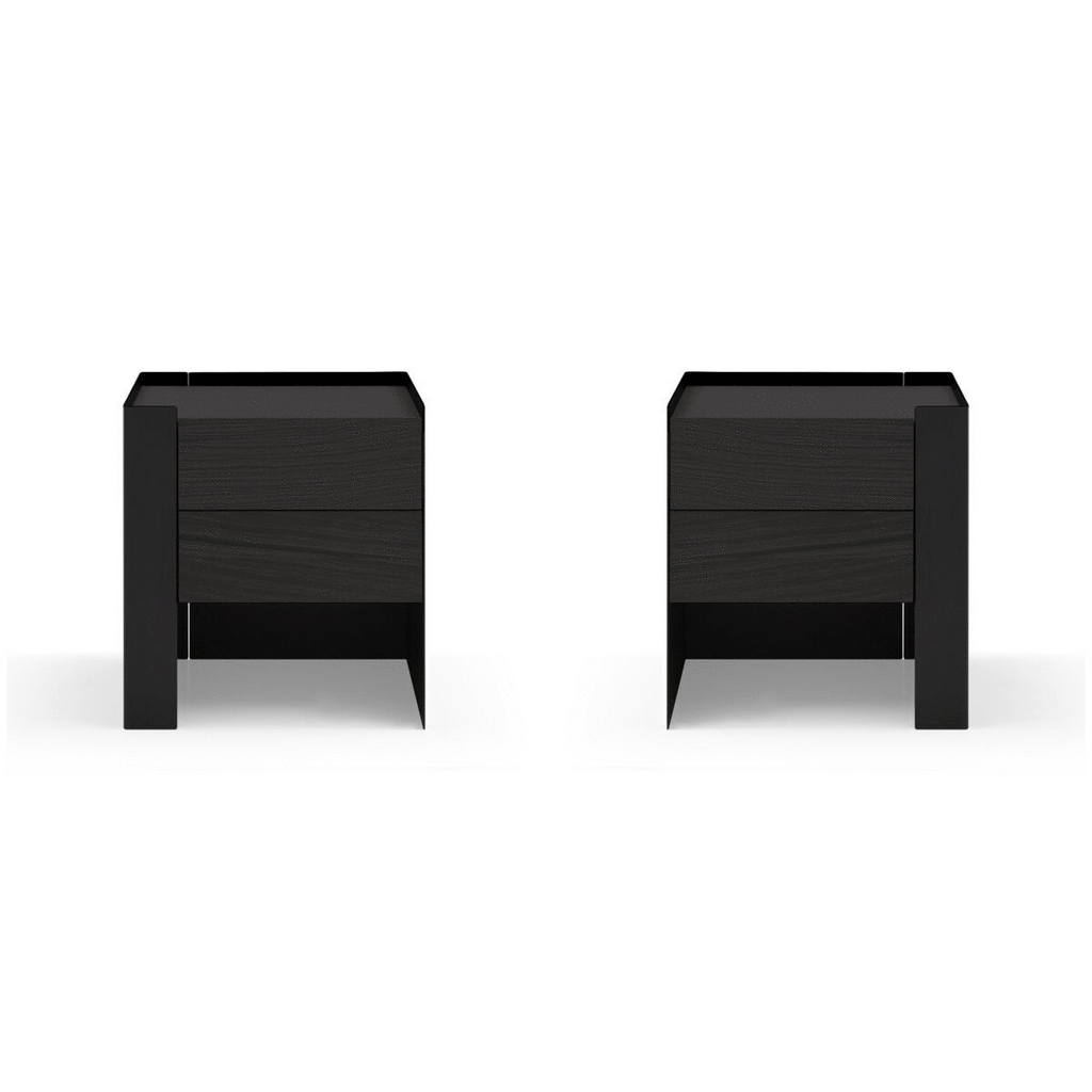 Tommy Franks Tunica black oak bedside tables, alternate view