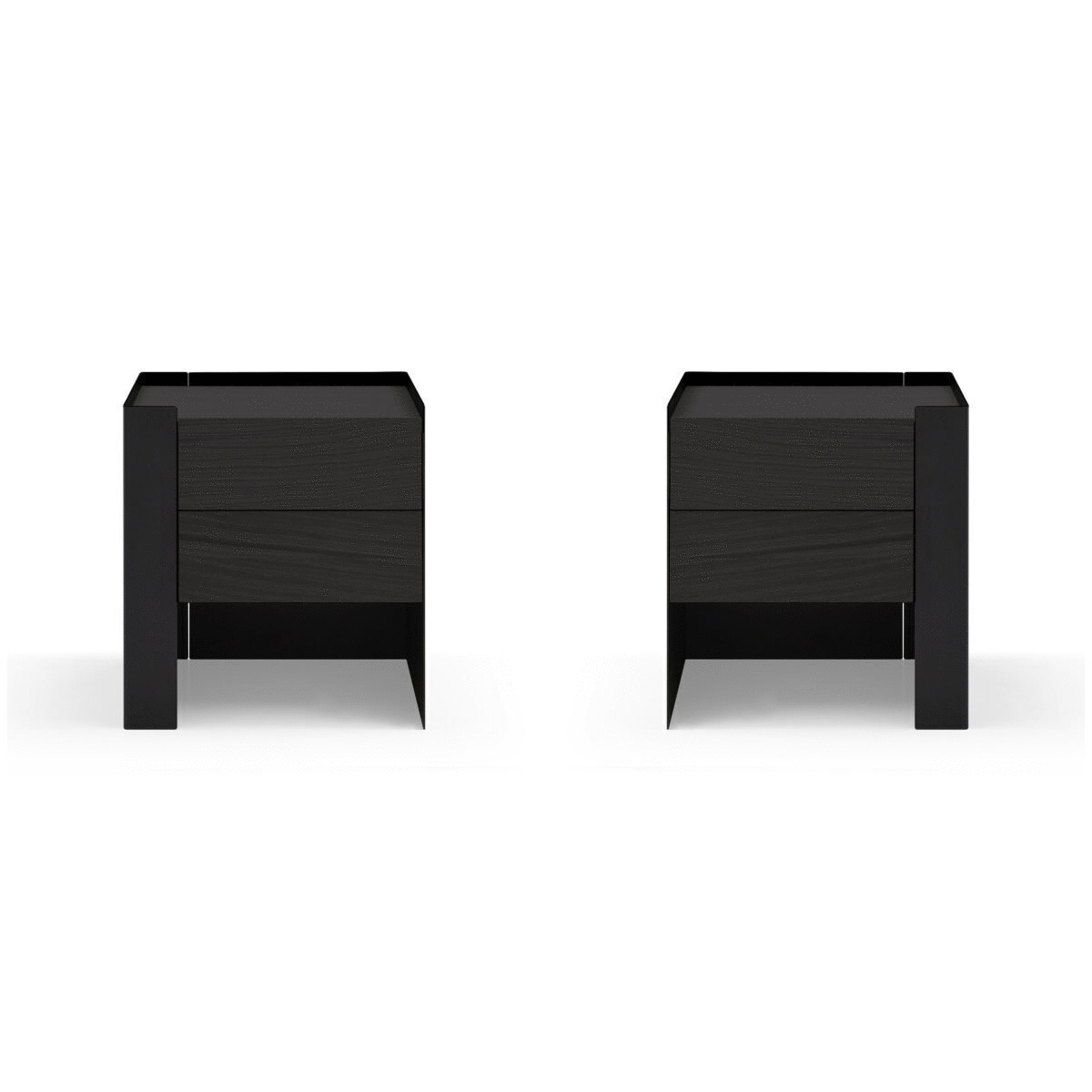 Tommy Franks Tunica black oak bedside tables, alternate view