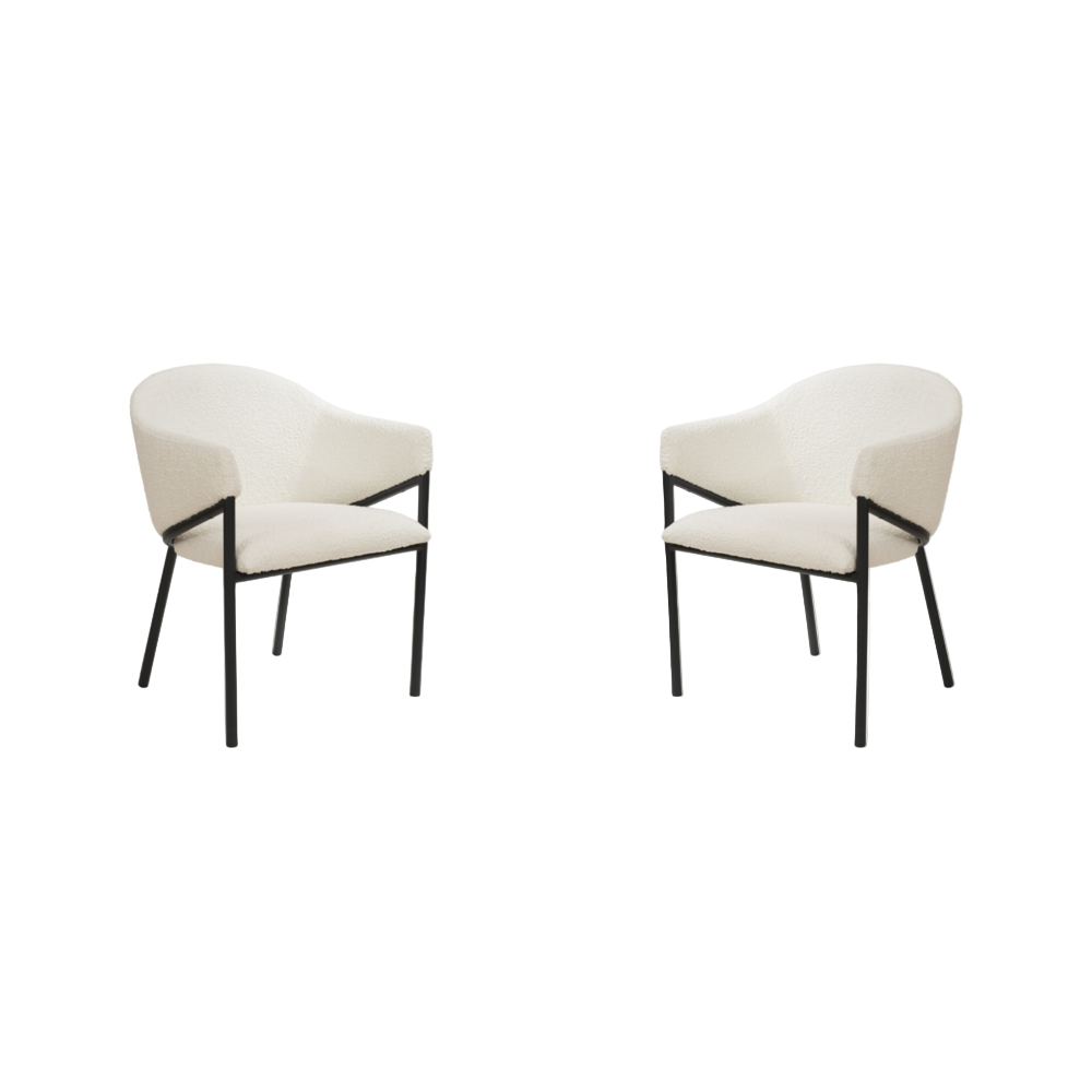 Tommy Franks Aidan bouclé armchairs, alternate view