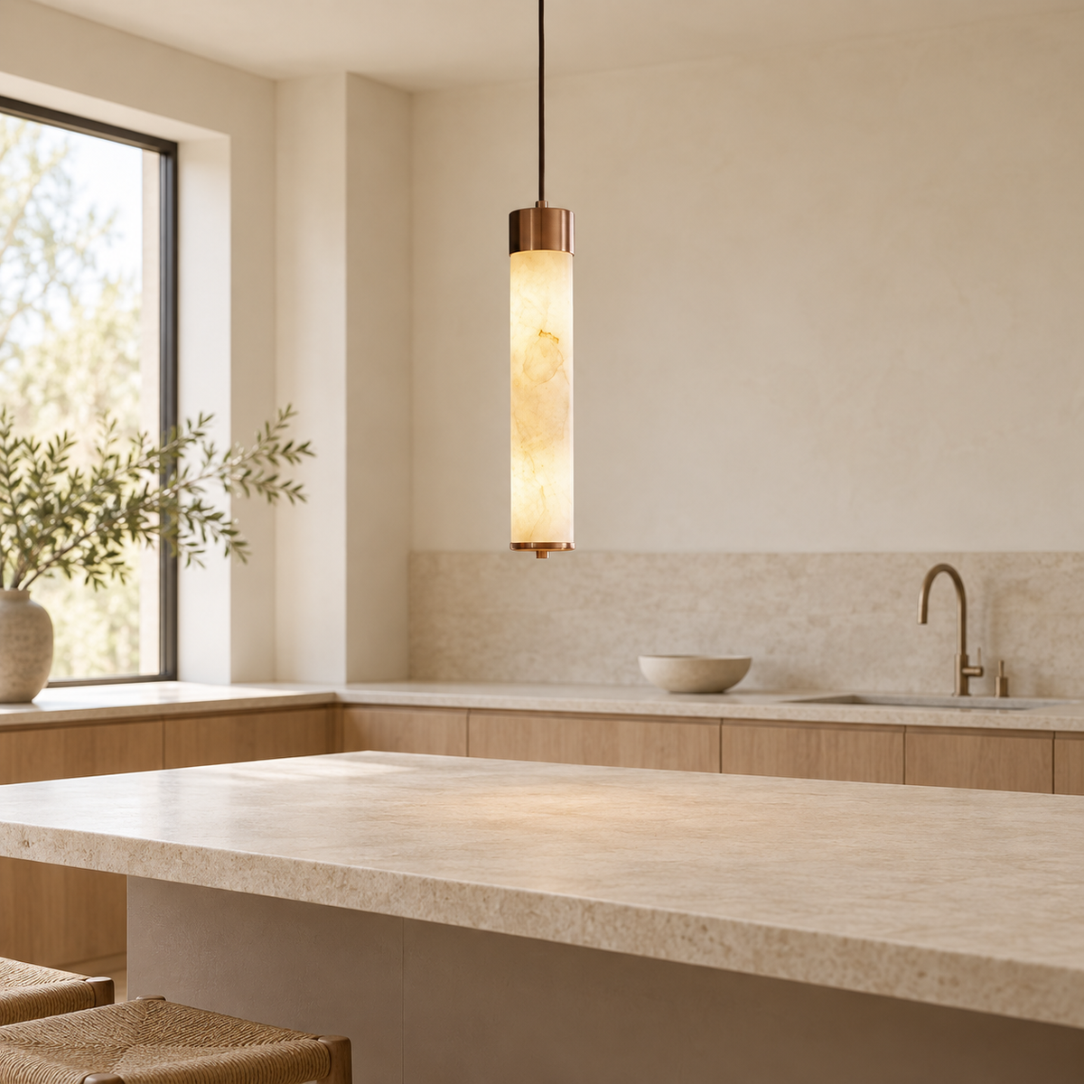 Araco Lumière Frozen Kova Alabaster Pendant Light