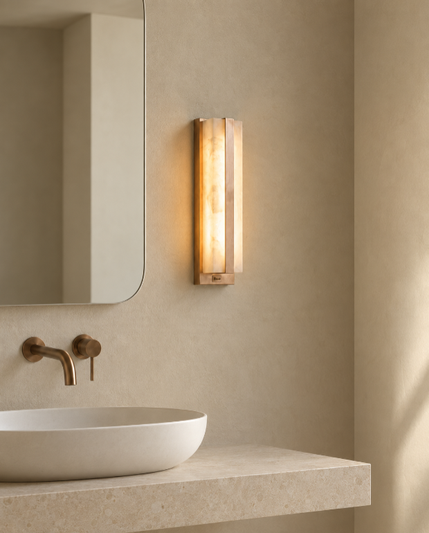 Araco Lumière Frozen Vela Alabaster LED Wall Light