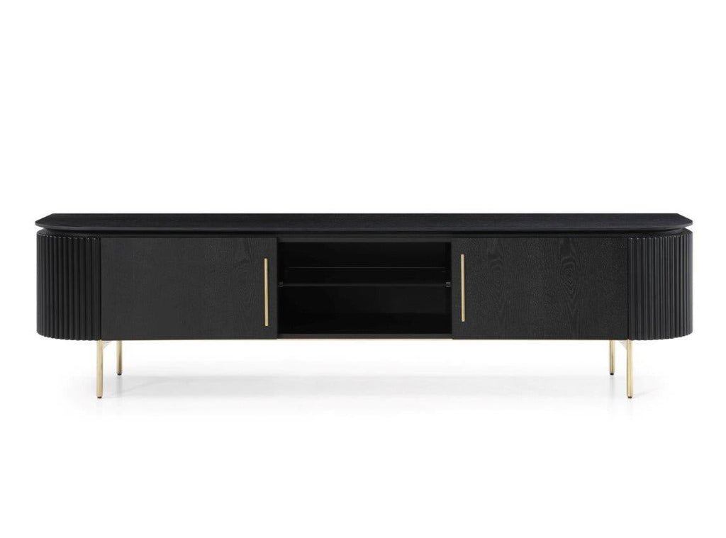Tommy Franks Lantine black oak TV unit, alternate view