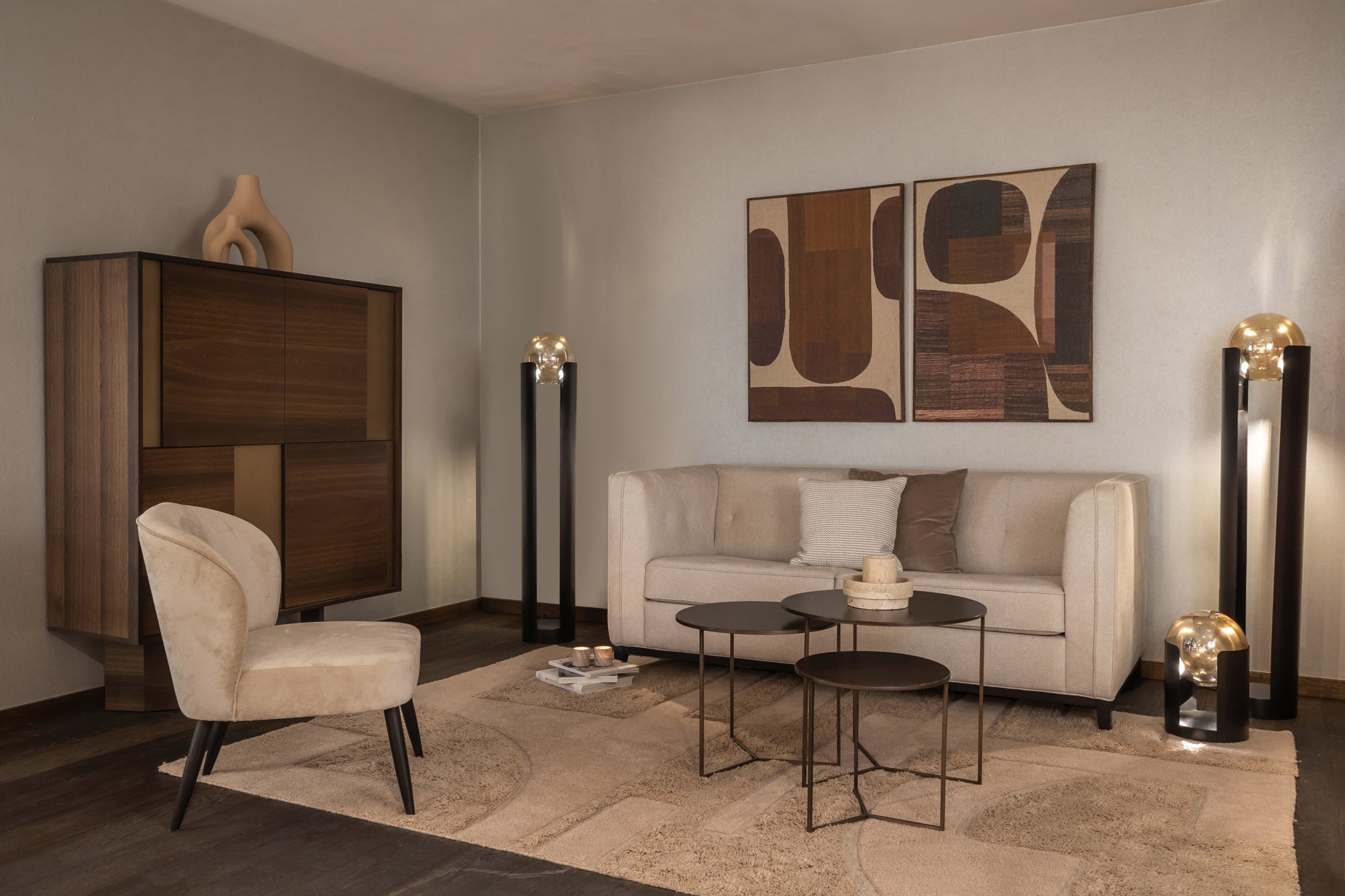 Dôme Deco HENG Floor Lamp styled in a luxury interior | Araco Interiors