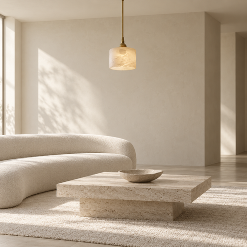 Araco Lumière Frozen Alvos Alabaster LED Ceiling Light
