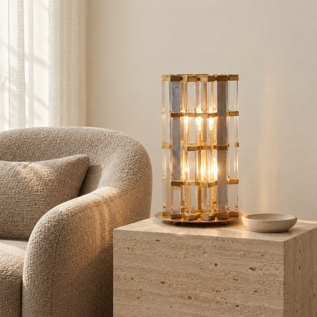 Araco Lumière Radiant Lustria Crystal Table Lamp