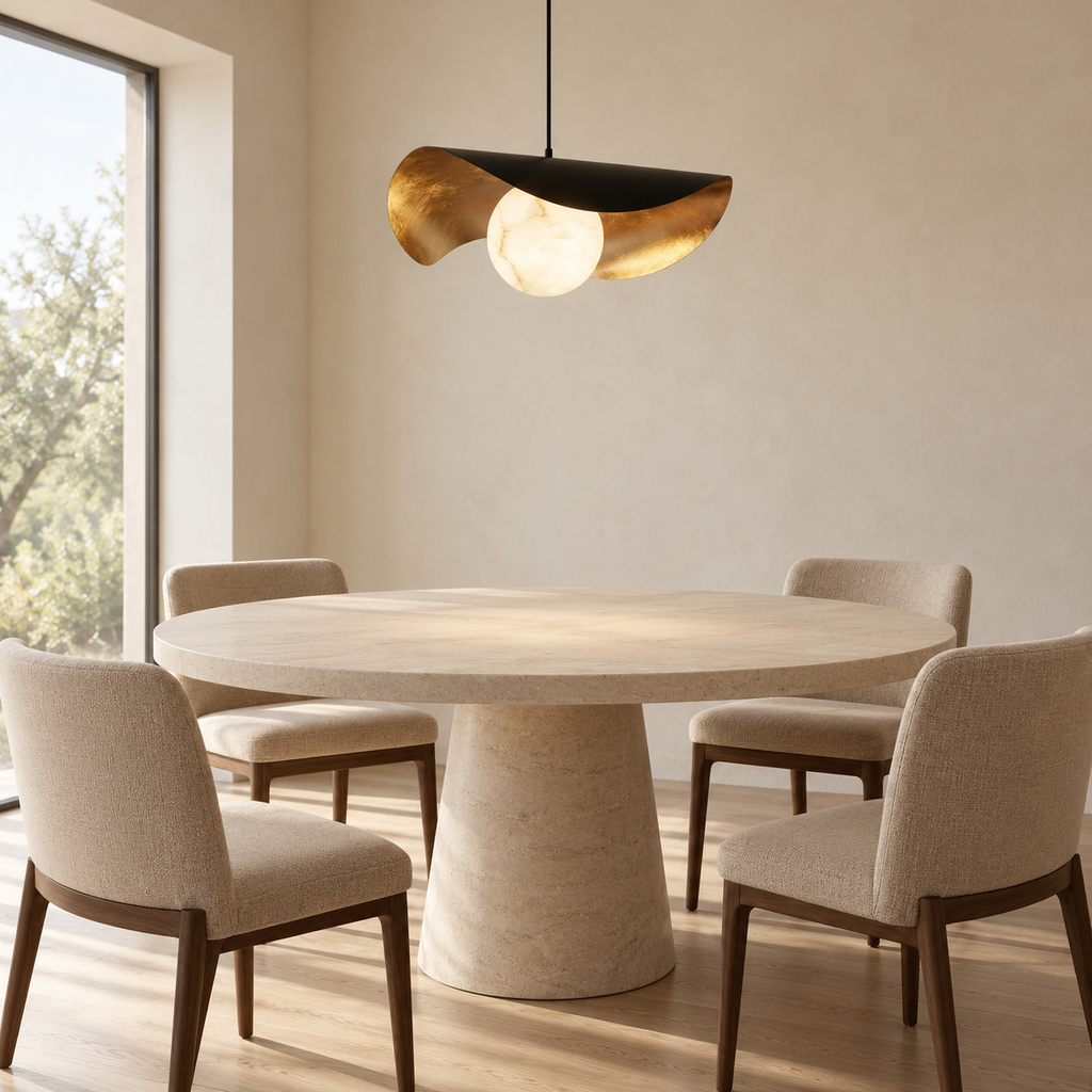 Araco Lumière Frozen Mave Alabaster Pendant Light