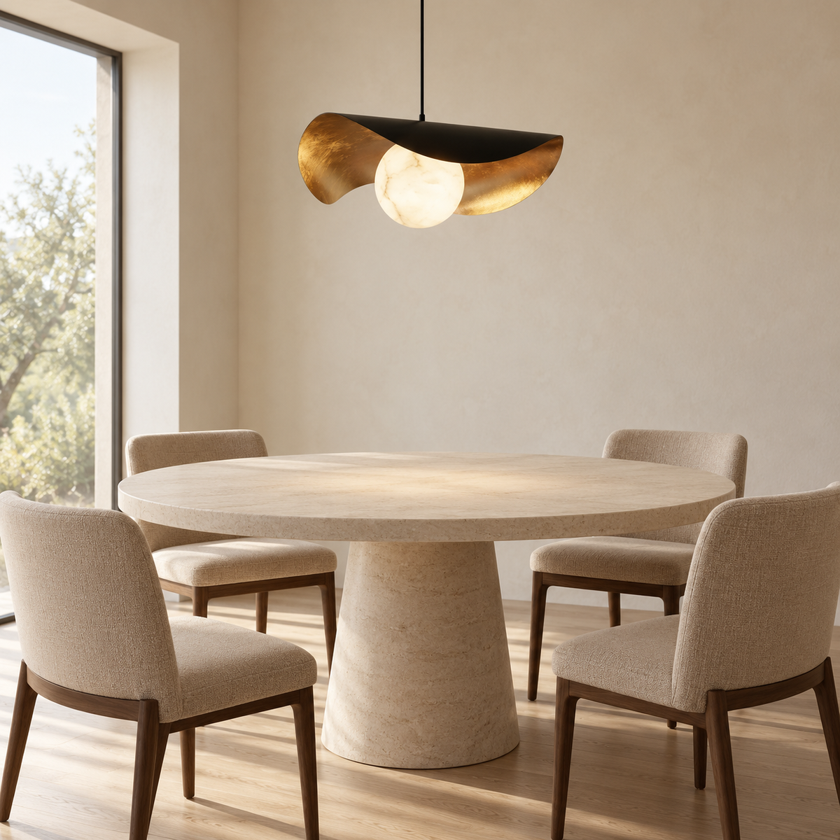 Araco Lumière Frozen Mave Alabaster Pendant Light