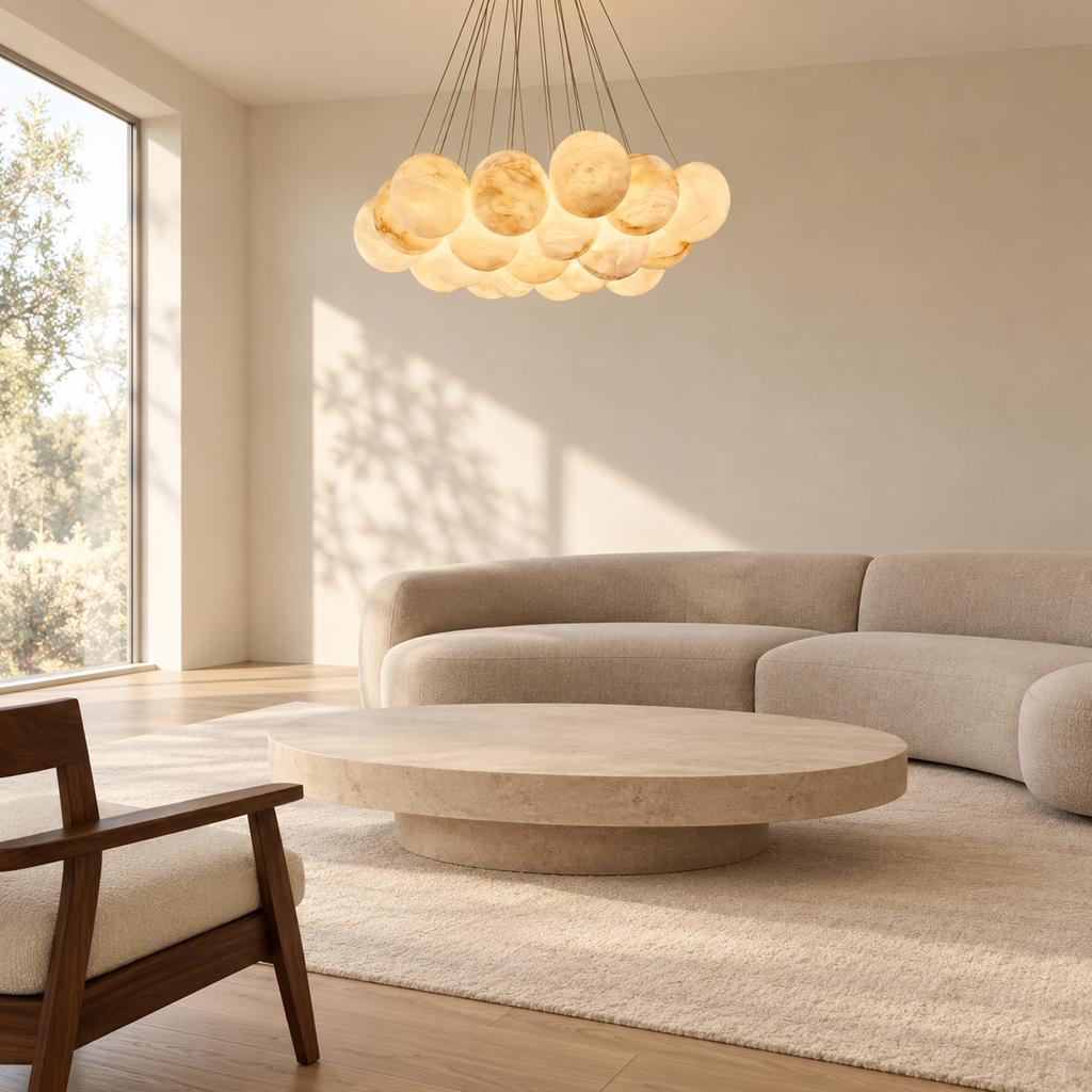 Araco Lumière Frozen Mist Alabaster Chandelier