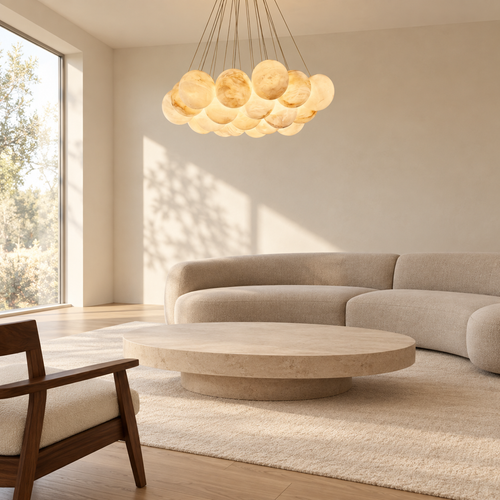 Araco Lumière Frozen Mist Alabaster Chandelier