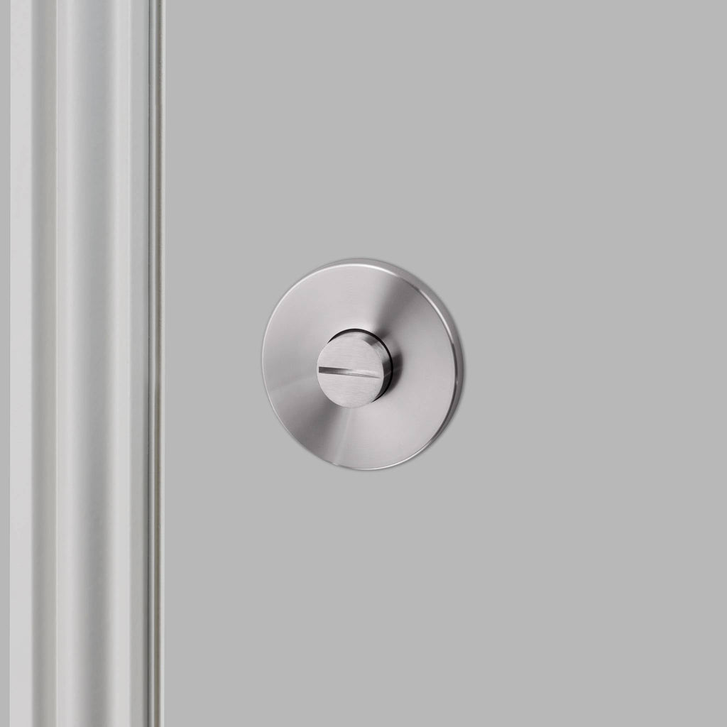 Buster + Punch Thumbturn Lock Linear Knurl in Steel detail