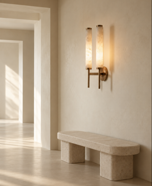 Araco Lumière Frozen Noire Alabaster LED Wall Light