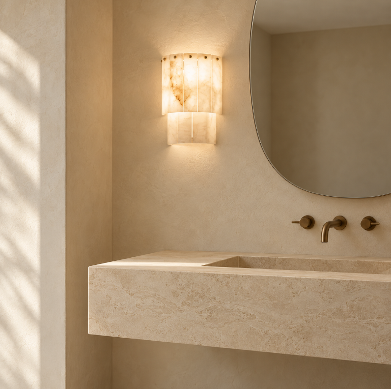 Araco Lumière Frozen Oryn Alabaster LED Wall Light