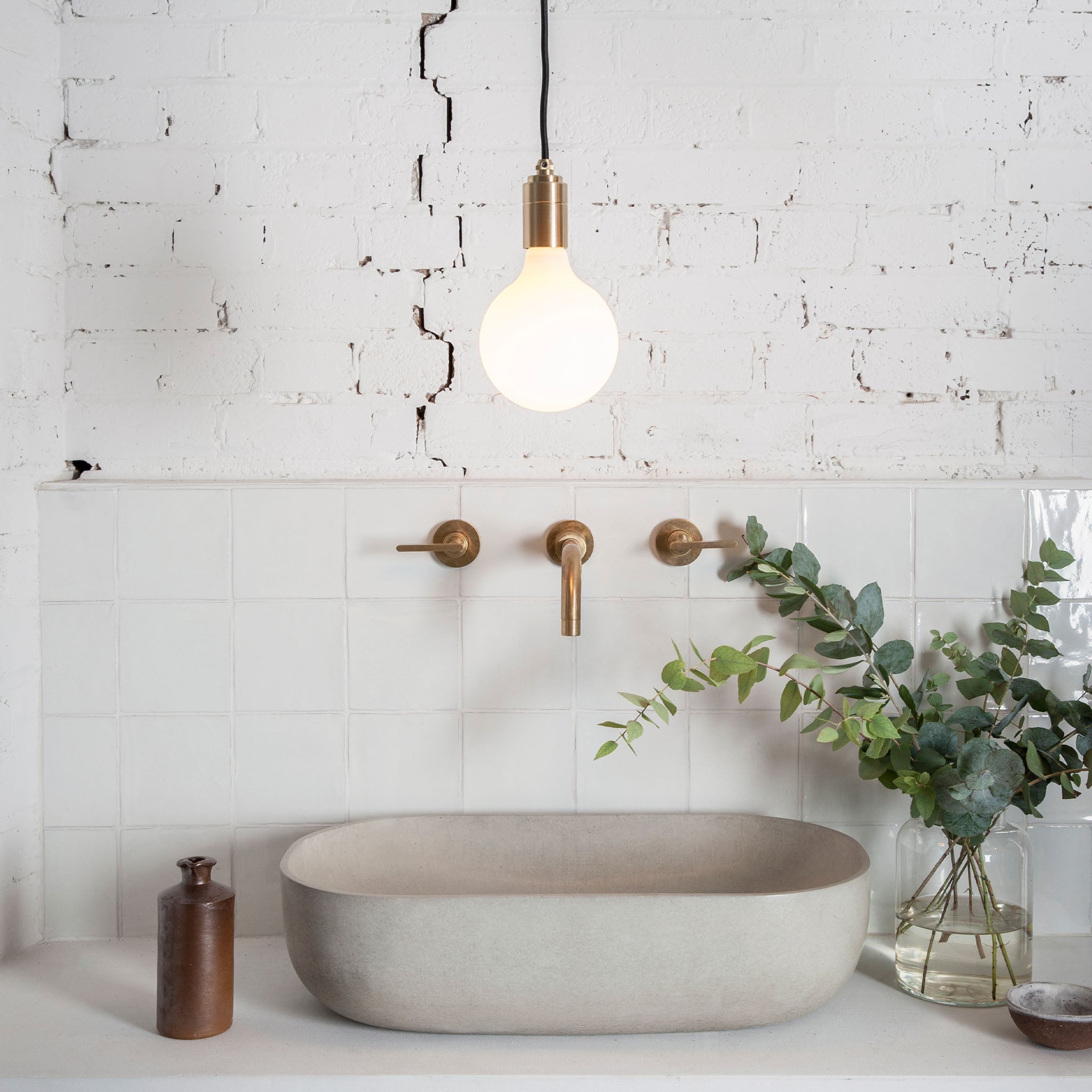 Tala Porcelain III Pendant Light in Graphite in a styled interior setting (view 2)