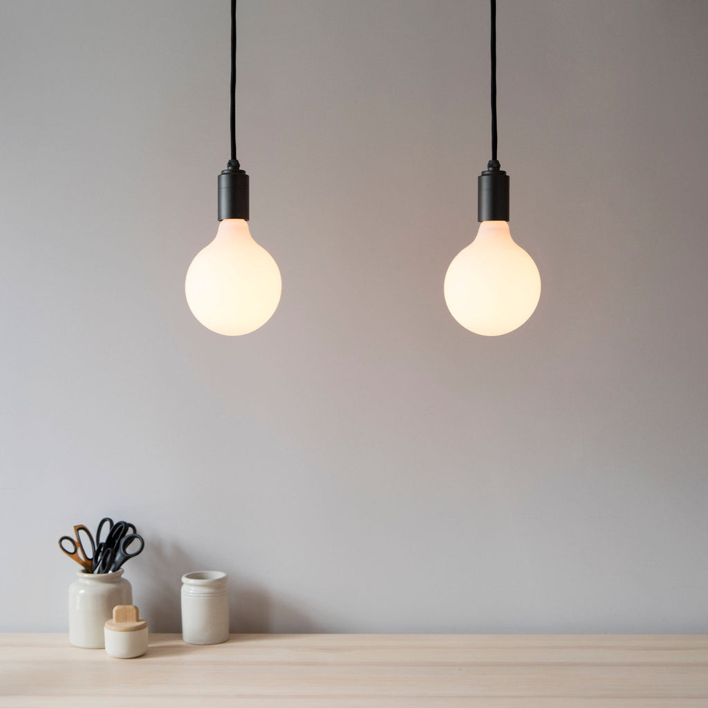 Tala Porcelain III Pendant Light in Graphite in a styled interior setting