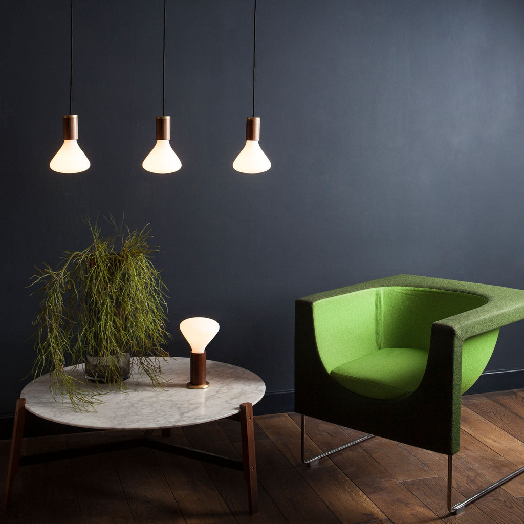 Tala Noma Pendant Light in Walnut in a styled interior setting